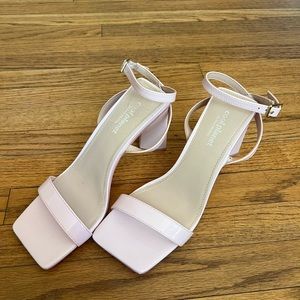 Pink square-toed Steve Madden heels.